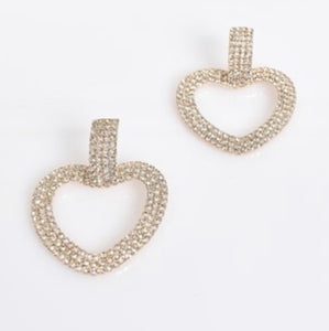 DIAMONTE HEART EARRINGS 