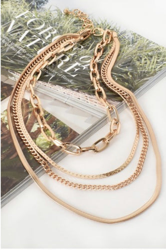 LAYERS MULTI CHAIN NECKLACE GOLD