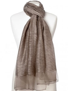 SCARF WOVEN SILK/COTTON - SMOKED TAUPE