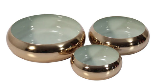 ANAISE DECOR BRASS BOWLS SET OF 3 PEARL