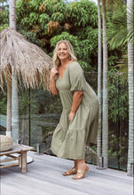 TANNA TIERED MAXI [Sz:XS/S COL:KHAKI]