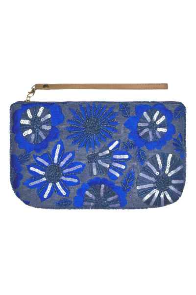 FLOURISH CLUTCH - SAPPHIRE [COL:SAPPHIRE]