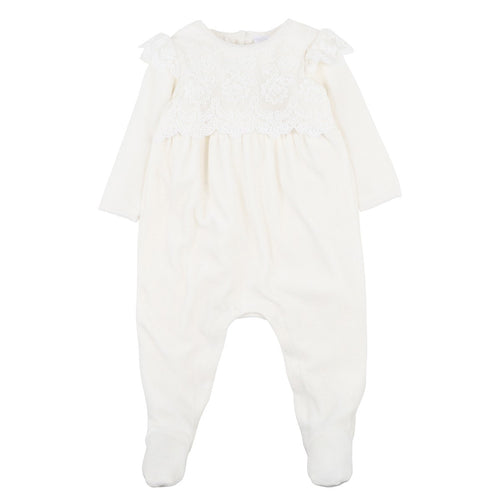 LACE FOOTED ROMPER [Sz:000 COL:IVORY]
