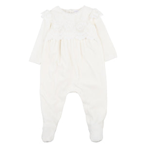 LACE FOOTED ROMPER [Sz:000 COL:IVORY]