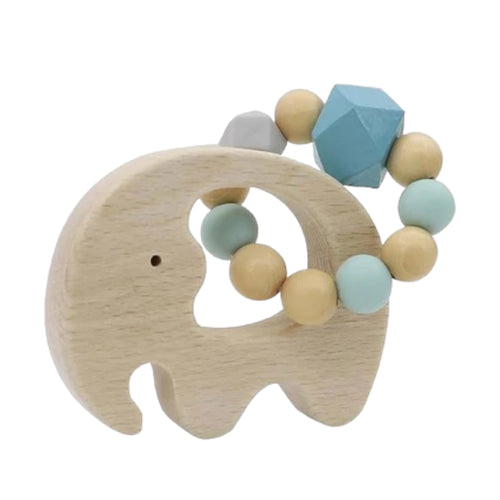 ELEPHANT RATTLE WITH SILICONE BEAD
