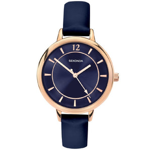 ROSE GOLD WATCH WITH BLUE STRAP