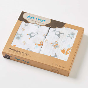 JUNGLE JIVE PRINT 2 MUSLIN WRAPS BOXED